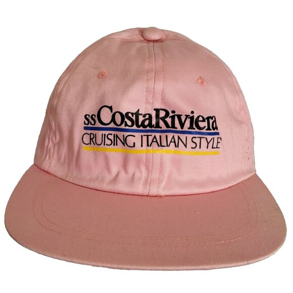 unknown Other - SS Costa Riviera Hat Strapback Baseball Vintage 90s Cap PINK Dad Trucker Italian